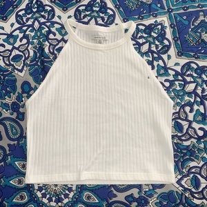 American Eagle White Cropped Tank Top